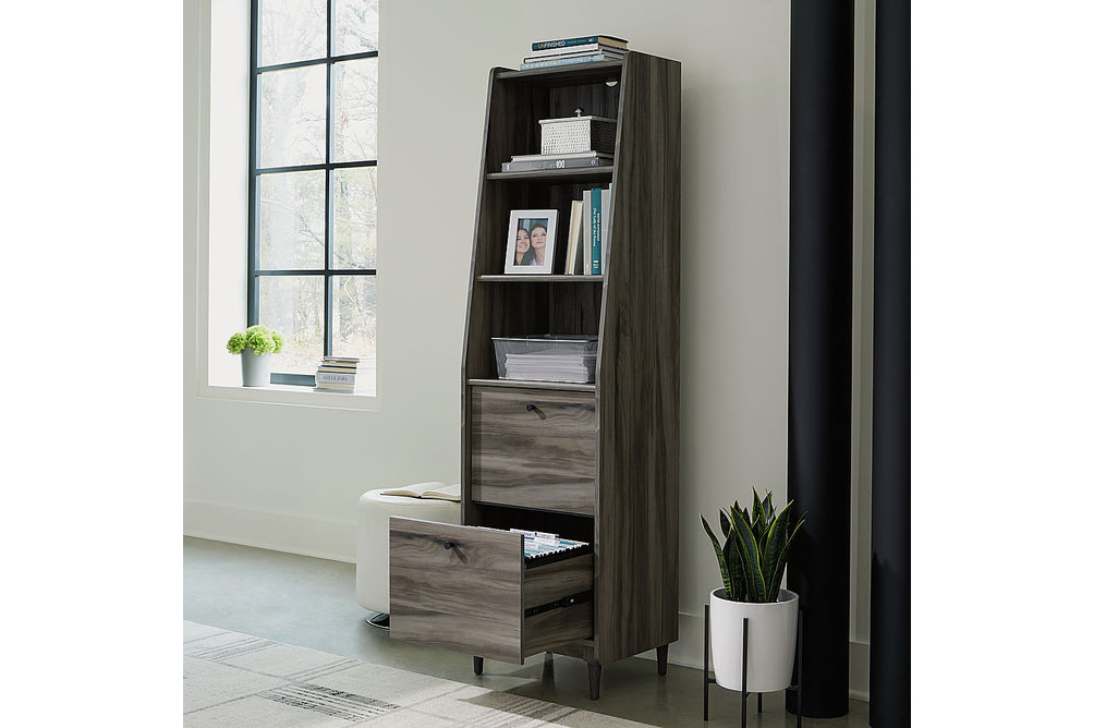 Sauder - Harvey Park Narrow Storage Bookcase - Gray