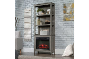 Sauder - Library Fireplace Bookcase - Gray
