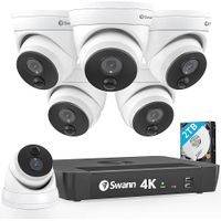 Swann - Enforcer 8-Channel, 8-Camera Indoor/Outdoor 1080p 1TB DVR Security Surveillance System - Wh