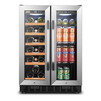 Lanbo - Freestanding/Built-In 23.4'' width 18 Bottle 56 Can Dual Zone Combo Wine and Beverage Coole