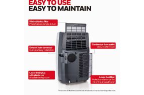 Honeywell - 700 Sq. Ft. Portable Air Conditioner with Heat Pump - Black