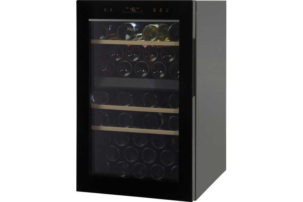 Haier - 44-Bottle Wine Cooler - Black Glass