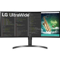 LG - 35" LED Curved UltraWide QHD 100Hz AMD Freesync Monitor with HDR (HDMI, DisplayPort, USB) - Bl