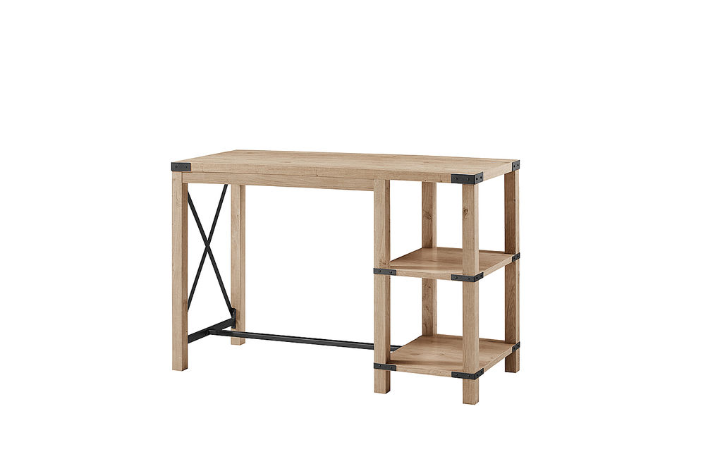 Walker Edison - Modern Farmhouse Metal and Wood Desk - White Oak