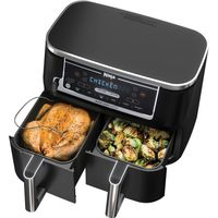 Ninja - Foodi 6-in-1 10-qt. XL 2-Basket Air Fryer with DualZone Technology & Smart Cook System - Bl