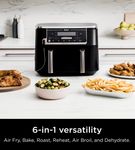 Ninja - Foodi 6-in-1 10-qt. XL 2-Basket Air Fryer with DualZone Technology & Smart Cook System - Bl