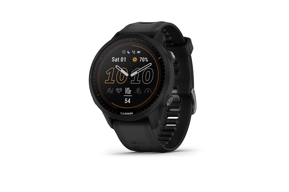 Garmin - Forerunner 955 Solar GPS Smartwatch 47 mm Fiber-reinforced polymer - Black