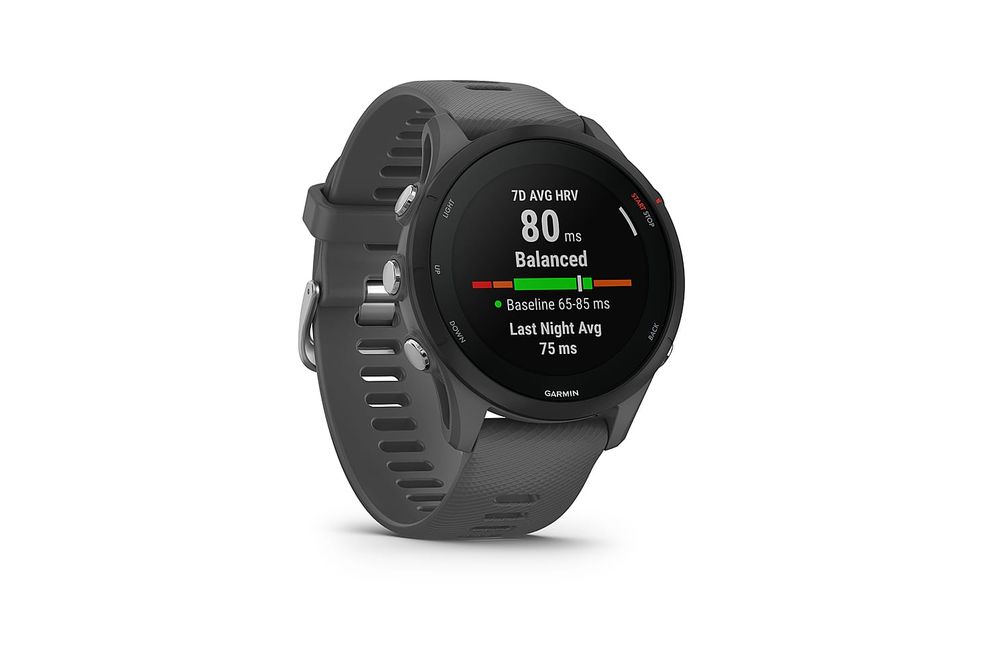 Garmin - Forerunner 255 GPS Smartwatch 46 mm Fiber-reinforced polymer - Slate Gray