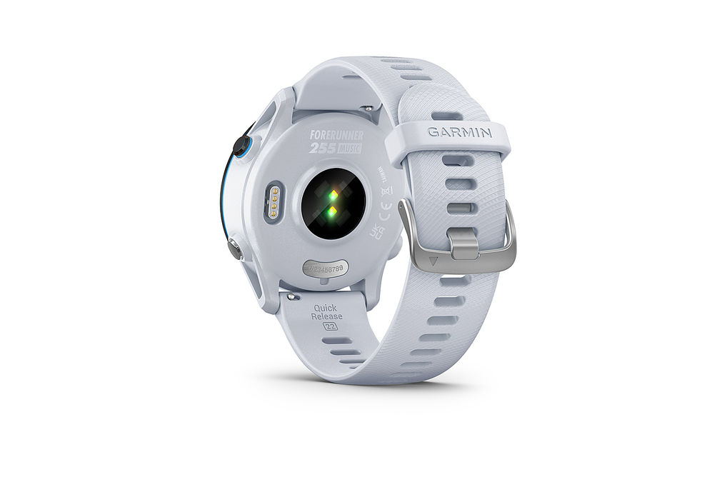 Garmin - Forerunner 255 Music GPS Smartwatch 46 mm Fiber-reinforced polymer - Whitestone