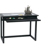 OSP Home Furnishings - Tool Less Meridian Computer Desk - Black / Clear Glass