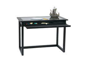 OSP Home Furnishings - Tool Less Meridian Computer Desk - Black / Clear Glass