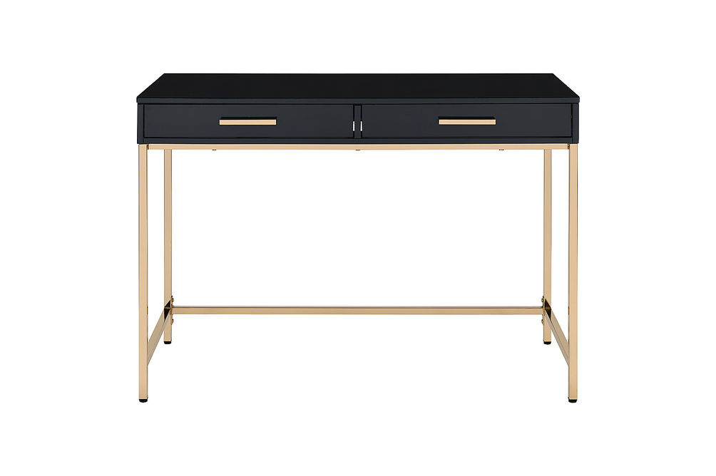 OSP Home Furnishings - Alios Black Desk - Black/Rose Gold