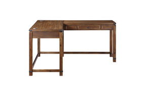 OSP Home Furnishings - Baton Rouge L-Shape Desk - Brushed Walnut