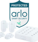 Arlo - Home Security System with Wired Keypad Sensor Hub, (5) 8-in-1 Sensors, and Yard Sign - White