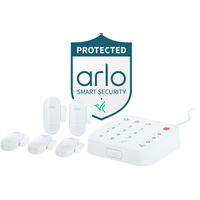 Arlo - Home Security System with Wired Keypad Sensor Hub, (5) 8-in-1 Sensors, and Yard Sign - White