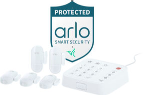 Arlo - Home Security System with Wired Keypad Sensor Hub, (5) 8-in-1 Sensors, and Yard Sign - White