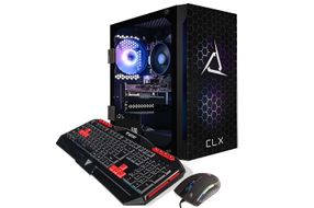 CLX - SET Gaming Desktop - AMD Ryzen 5 5500 - 8GB Memory - Radeon RX 6400 - 500GB M.2 NVMe SSD - Bl