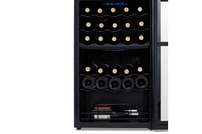 NewAir - 33-Bottle Dual Zone Wine Cooler with Mirrored Double-Layer Glass Door & Compressor Cooling