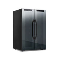 NewAir - 12-Bottle & 39-Can Dual Zone Wine Cooler with Mirrored Glass Door & Compressor Cooling, Di