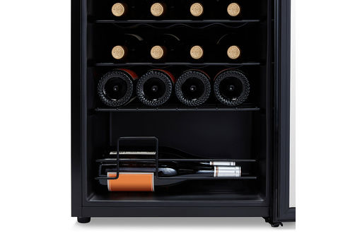 NewAir - 24-Bottle Wine Cooler with Mirrored Double-Layer Tempered Glass Door & Compressor Cooling,
