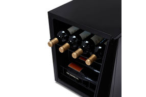 NewAir - 16-Bottle Wine Cooler with Mirrored Double-Layer Tempered Glass Door & Compressor Cooling,