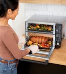 Ninja - 12-in-1 Smart Double Oven, FlexDoor, Smart Thermometer, Smart Finish, Rapid Top Oven, Conve