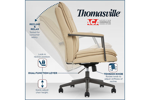 Thomasville - Upton Bonded Leather Office Chair - Cream