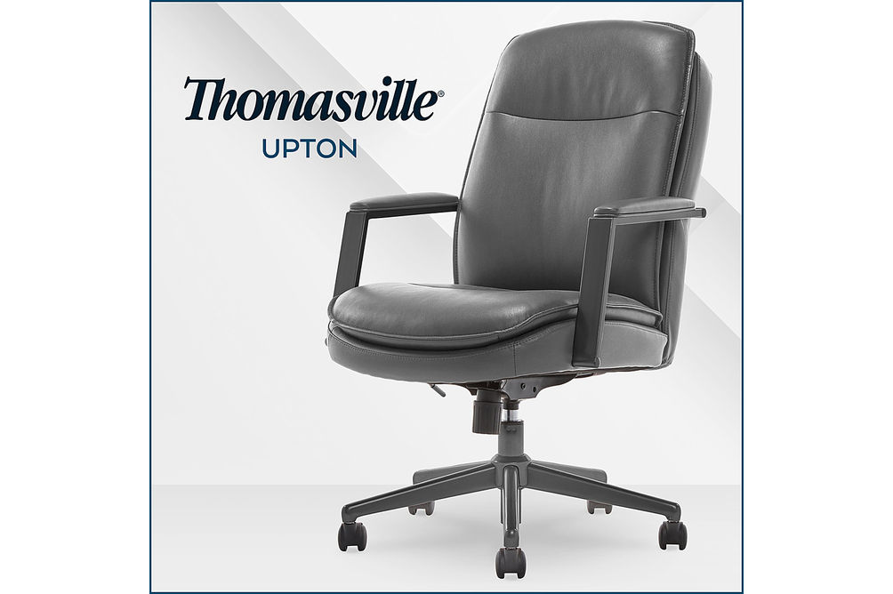 Thomasville - Upton Bonded Leather Office Chair - Gray