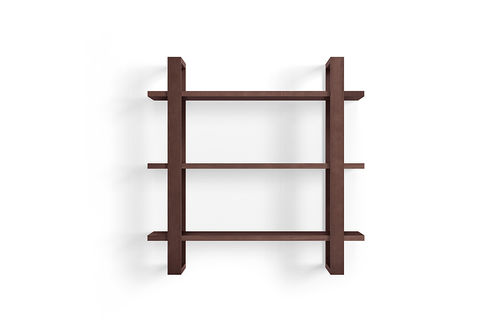 Burrow - Index Hardwood 3-Shelf Bookshelf - Walnut