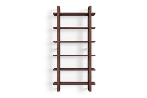 Burrow - Index Hardwood 6-Shelf Bookshelf - Walnut