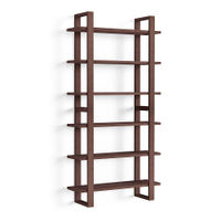 Burrow - Index Hardwood 6-Shelf Bookshelf - Walnut