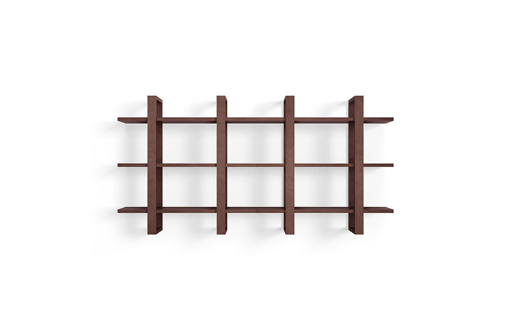 Burrow - Index Hardwood 6-Shelf Bookshelf - Walnut