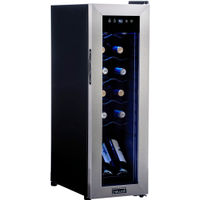 NewAir - 12-Bottle Wine Cooler with Compressor Cooling - Stainless Steel