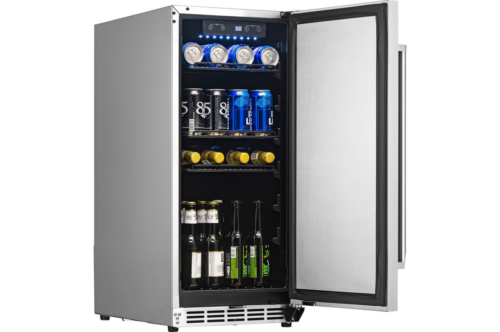 NewAir - 90-Can Built-In Commercial Grade Wine and Beverage Cooler with Weatherproof Design for Ind