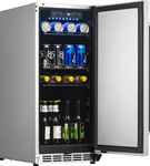 NewAir - 90-Can Built-In Commercial Grade Wine and Beverage Cooler with Weatherproof Design for Ind