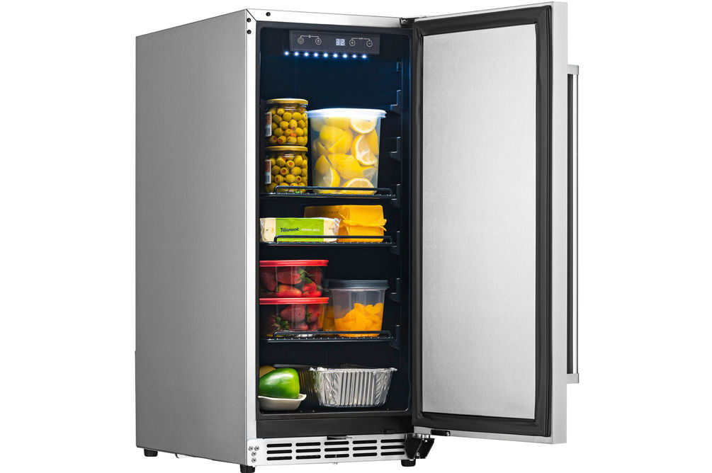 NewAir - 90-Can Built-In Commercial Grade Wine and Beverage Cooler with Weatherproof Design for Ind