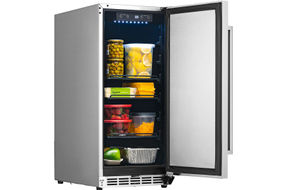 NewAir - 90-Can Built-In Commercial Grade Wine and Beverage Cooler with Weatherproof Design for Ind