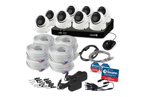 Swann - 8 Channel, 8 Camera Indoor/Outdoor Wired 4K Ultra HD 2TB DVR Security System