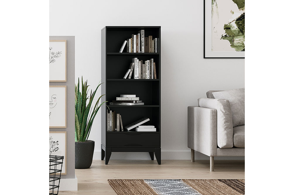 Simpli Home - Harper Bookcase with Storage - Black