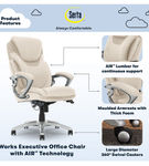 Serta - Bryce Bonded Leather Executive Office Chair - Cream