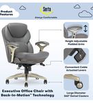 Serta - Upholstered Back in Motion Health & Wellness Manager Office Chair - Bonded Leather - Gray