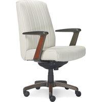 La-Z-Boy - Bennett Bonded Leather Executive High-Back Ergonomic Office Chair - White