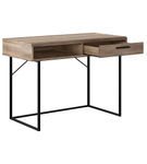 CorLiving - Fort Worth Wood Grain Finish Desk with Storage and drawer - Brown