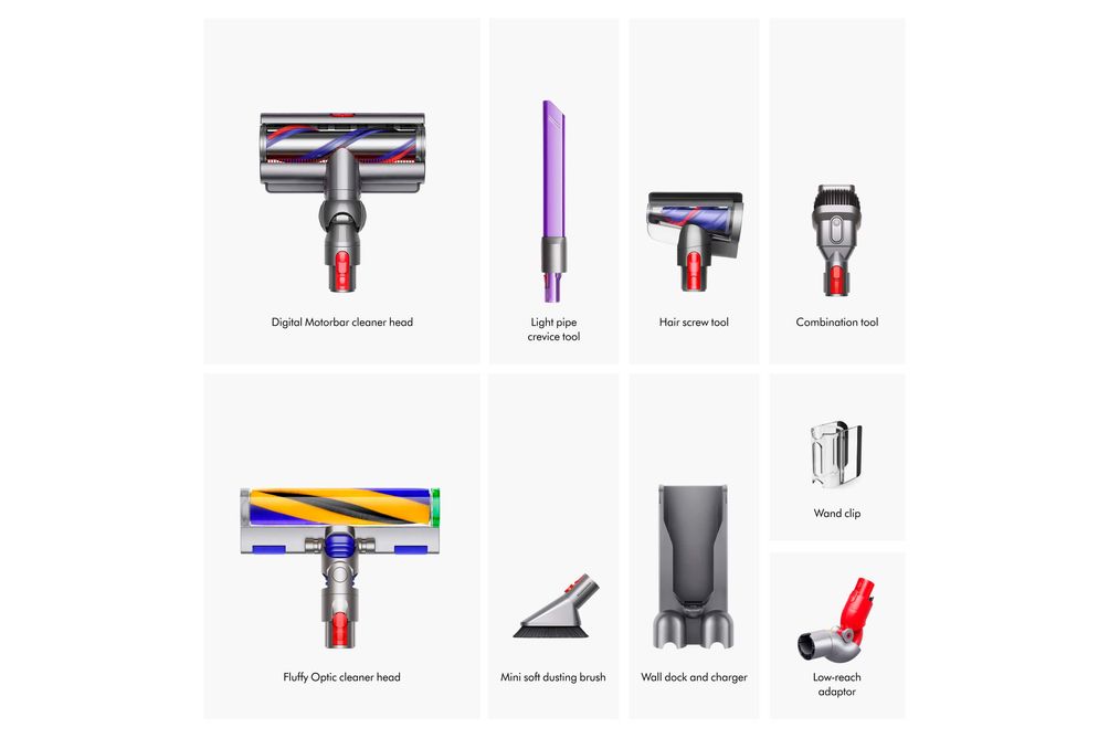 Dyson - V15 Detect Extra Cordless Vacuum with 10 accessories - Yellow/Nickel