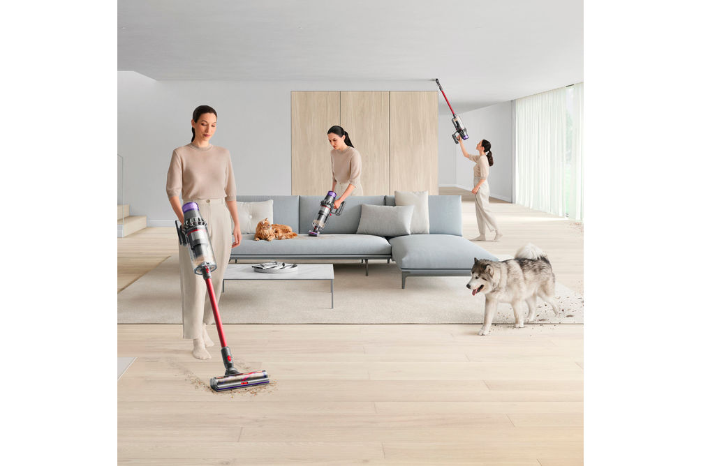 Dyson - Outsize Cordless Vacuum with 6 accessories - Nickel/Red