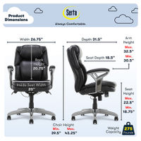 Serta - AIR Health & Wellness Mid-Back Manager's Chair - Black