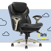 Serta - Upholstered Back in Motion Health & Wellness Manager Office Chair - Bonded Leather - Black