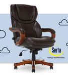 Serta - Conway Big and Tall Bonded Leather Bentwood Executive Chair - Biscuit