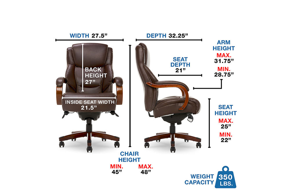 La-Z-Boy - Delano Big & Tall Bonded Leather Executive Chair - Chestnut Brown