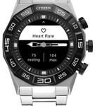 Citizen - CZ Smart 44mm Unisex Stainless Steel Hybrid Sport Smartwatch with Stainless Steel Bracele